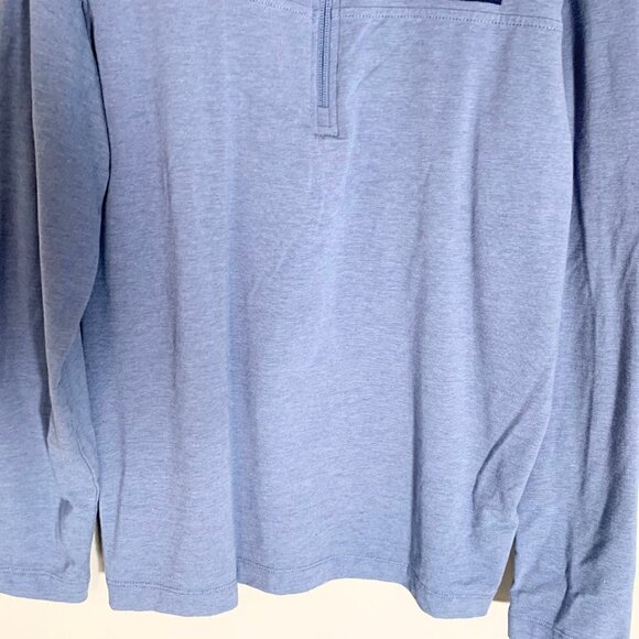Vineyard Vines Edgartown blue long sleeve collared quarter zip pullover top - Picture 4 of 9